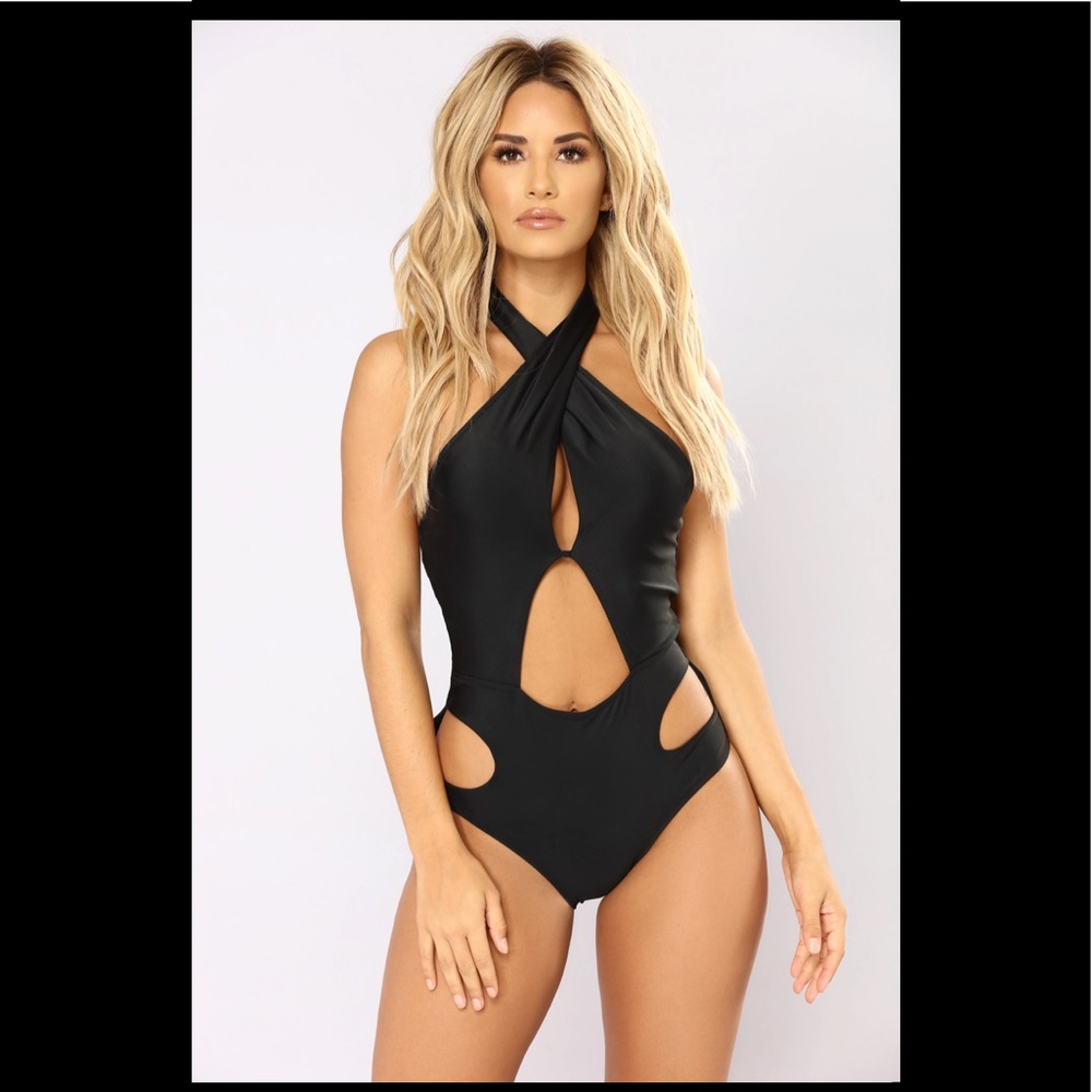 Fashion Nova black Gemini Swimsuit